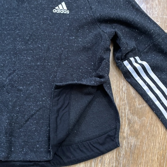 Adidas Black Cropped Sweatshirt Pullover Stripes Sport 2 Street Women’s M EUC - Picture 5 of 9
